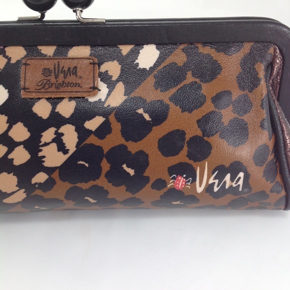 Brighton Vera Leopard Leather Clutch & Bag - Picture 5 of 15